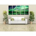 5-PIECE CANVAS PRINT NORTHERN LIGHTS - PICTURES OF SPACE AND STARS - PICTURES