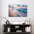 WANDBILD SANFTE WELLEN AM UFER - BILDER MEER UND STRAND - BILDER