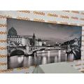 CANVAS PRINT A DAZZLING PANORAMA OF PARIS IN BLACK AND WHITE - BLACK AND WHITE PICTURES - PICTURES