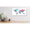 DECORATIVE PINBOARD WORLD MAP WITH A PASTEL TOUCH - PICTURES ON CORK - PICTURES