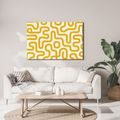 QUADRO SU TELA – MOTIVO GEOMETRICO GIALLO RÉTRO - QUADRI VINTAGE E RETRÒ - STAMPE E QUADRI