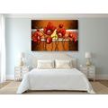 CANVAS PRINT RED POPPIES AND POPPY HEADS - ABSTRACT PICTURES - PICTURES