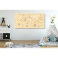 CANVAS PRINT WORLD MAP WITH BOATS - PICTURES OF MAPS - PICTURES