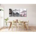 5-PIECE CANVAS PRINT CHINESE LANDSCAPE IN THE FOG - PICTURES OF NATURE AND LANDSCAPE - PICTURES