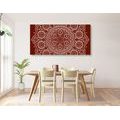 CANVAS PRINT FINE ETHNIC MANDALA IN BURGUNDY DESIGN - PICTURES FENG SHUI - PICTURES