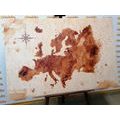 DECORATIVE PINBOARD RETRO MAP OF EUROPE - PICTURES ON CORK - PICTURES
