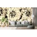 SELF ADHESIVE WALL MURAL DAHLIA FLOWERS IN SEPIA DESIGN - SELF-ADHESIVE WALLPAPERS - WALLPAPERS