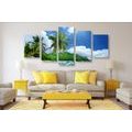 5-PIECE CANVAS PRINT BEAUTIFUL BEACH ON THE ISLAND OF SEYCHELLES - PICTURES OF NATURE AND LANDSCAPE - PICTURES