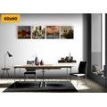 CANVAS PRINT SET INDUSTRIAL CITY WITH AN ABSTRACTION - SET OF PICTURES - PICTURES