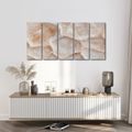 CANVASTAVLA 5-DELAD BEIGE ONYXSTRUKTUR - MARMORTAVLOR - TAVLOR