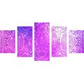 5-PIECE CANVAS PRINT INDIAN MANDALA WITH A GALACTIC BACKGROUND - PICTURES FENG SHUI - PICTURES