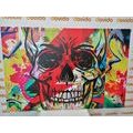 CANVAS PRINT SKULL IN GRAFFITI DESIGN - POP ART PICTURES - PICTURES