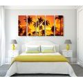 5-PIECE CANVAS PRINT COCONUT TREES ON A BEACH - PICTURES OF NATURE AND LANDSCAPE - PICTURES