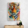 WANDBILD TIGER ALS GEMÄLDE-NACHAHMUNG - BILDER VON LÖWEN UND TIGERN - BILDER