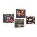 CANVAS PRINT SET SPECIALTIES ON A DARK BACKGROUND - SET OF PICTURES - PICTURES