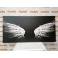 CANVAS PRINT BLACK AND WHITE ANGEL WINGS - BLACK AND WHITE PICTURES - PICTURES