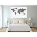 DECORATIVE PINBOARD POLITICAL MAP OF THE WORLD IN BLACK AND WHITE - PICTURES ON CORK - PICTURES