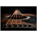 TAPETE DETAIL EINER AKUSTISCHEN GITARRE IN DUNKLEM TON - MUSIK FOTOTAPETEN - TAPETEN