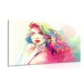 CANVAS PRINT WATERCOLOR FEMALE PORTRAIT - PICTURES OF WOMEN - PICTURES