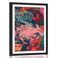 POSTER WITH MOUNT ABSTRACT FLOWERS - ABSTRACT AND PATTERNED - POSTERS