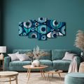 TABLEAU EN 5 PARTIES – YEUX ABSTRAITS BLEUS - TABLEAUX PAR THÈME - TABLEAUX
