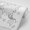 SELF ADHESIVE WALLPAPER WORLD MAP WITH GRAY BORDER - SELF-ADHESIVE WALLPAPERS - WALLPAPERS