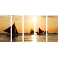 5-PIECE CANVAS PRINT BEAUTIFUL SUNSET AT SEA - PICTURES OF NATURE AND LANDSCAPE - PICTURES