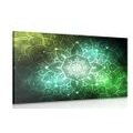 CANVAS PRINT MANDALA WITH A GALACTIC BACKGROUND IN SHADES OF GREEN - PICTURES FENG SHUI - PICTURES