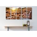 5-PIECE CANVAS PRINT HIGH MOUNTAIN WATERFALLS - PICTURES OF NATURE AND LANDSCAPE - PICTURES