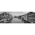 CANVAS PRINT FAMOUS CANAL IN VENICE IN BLACK AND WHITE - BLACK AND WHITE PICTURES - PICTURES