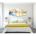 5-PIECE CANVAS PRINT RADIANT SUNSET BY THE SEA - PICTURES OF NATURE AND LANDSCAPE - PICTURES