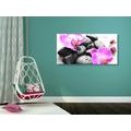 CANVAS PRINT MAGICAL INTERPLAY OF STONES AND ORCHIDS - PICTURES FENG SHUI - PICTURES