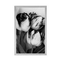 AFFICHE PRINTEMPS TULIPES EN NOIR ET BLANC - NOIR ET BLANC - AFFICHES