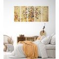 QUADRO IN 5 PARTI SIMBOLO DELL'ALBERO DELLA VITA - QUADRI FENG SHUI - QUADRI