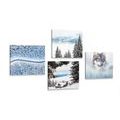 CANVAS PRINT SET WOLF IN A MYSTERIOUS FOREST - SET OF PICTURES - PICTURES