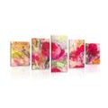 5-PIECE CANVAS PRINT INTERESTING FLORAL STILL LIFE - PICTURES FLOWERS - PICTURES