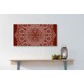 CANVAS PRINT FINE ETHNIC MANDALA IN BURGUNDY DESIGN - PICTURES FENG SHUI - PICTURES