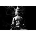 CANVAS PRINT BUDDHA STATUE IN BLACK AND WHITE - BLACK AND WHITE PICTURES - PICTURES