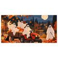 QUADRO SU TELA – FANTASMI AUTUNNALI CON ZUCCHE - QUADRI HALLOWEEN E HORROR - STAMPE E QUADRI