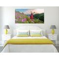 CANVAS PRINT MEADOW BY THE MAGIC MILL - PICTURES OF NATURE AND LANDSCAPE - PICTURES