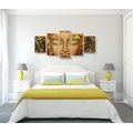 5-TEILIGES WANDBILD LÄCHELNDER BUDDHA - BILDER MIT FENG SHUI-MOTIVEN - BILDER