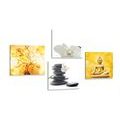 CANVAS PRINT SET FENG SHUI IN WHITE AND YELLOW DESIGN - SET OF PICTURES - PICTURES