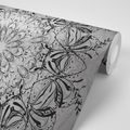 SELF ADHESIVE WALLPAPER ROSETTE IN BLACK AND WHITE - SELF-ADHESIVE WALLPAPERS - WALLPAPERS