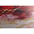 CANVAS PRINT OF RED MARBLE - MARBLE PICTURES - PICTURES