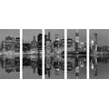 5-PIECE CANVAS PRINT CITY OF MANHATTAN IN BLACK AND WHITE - BLACK AND WHITE PICTURES - PICTURES