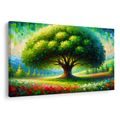 OBRAZ BAREVNÝ STROM ŽIVOTA NA LOUCE - OBRAZY STROMY ŽIVOTA - OBRAZY
