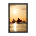 POSTER SEGELBOOTE BEI SONNENUNTERGANG - NATUR - POSTER