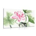 CANVAS PRINT WATERCOLOR LOTUS FLOWER - PICTURES FLOWERS - PICTURES