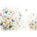 TAPETA PASTELOVÉ KVĚTINY A LÉTAJÍCÍ MOTÝLI - TAPETY KVĚTINY - TAPETY