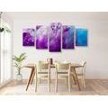 5-PIECE CANVAS PRINT MAGICAL PURPLE ABSTRACTION - ABSTRACT PICTURES - PICTURES